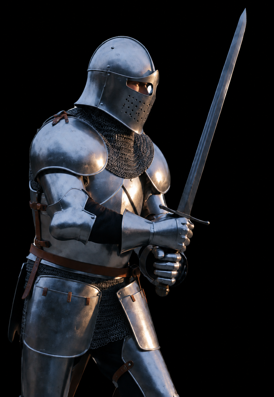 AI concept portrait of the Man-at-arms; equipment has not been historically verified