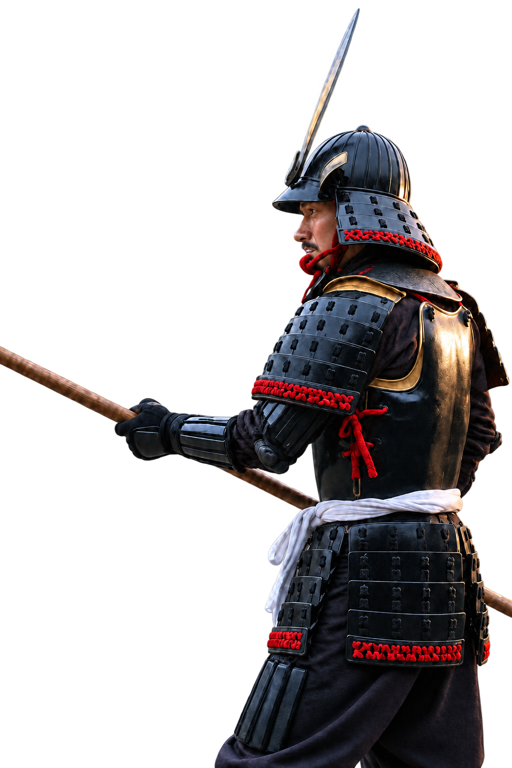 AI concept portrait of the Samurai; equipment has not been historically verified